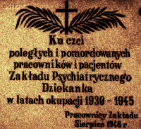 MAJCHRZAK Catherine (Sr Clementa) - Commemorative plaque, „Dziekanka” hospital, Gniezno, source: www.wtg-gniazdo.org, own collection; CLICK TO ZOOM AND DISPLAY INFO
