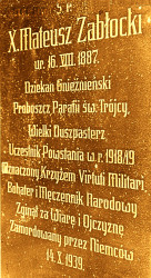 ZABŁOCKI Mateusz Jerzy - Tablica nagrobna, cmentarz św. Piotra, Gniezno, źródło: cgw.poznan.uw.gov.pl, zasoby własne; KLIKNIJ by POWIĘKSZYĆ i WYŚWIETLIĆ INFO