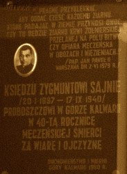 SAJNA Sigismund - Commemorative plaque, Immaculate Conception of the Virgin Mary church, Góra Kalwaria, source: own collection; CLICK TO ZOOM AND DISPLAY INFO