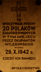 KOWNACKI Joseph Benedykt Constantine - Commemorative plaque, monument to the murdered, Góra Puławska, source: www.jaroslawzaczek.pl, own collection; CLICK TO ZOOM AND DISPLAY INFO