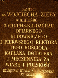 ZIĘBA Adalbert - Commemorative plaque, st. Gregory parish church, Gorzejowa, source: www.gorzejowa.diecezja.tarnow.pl, own collection; CLICK TO ZOOM AND DISPLAY INFO