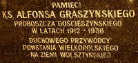 GRASZYŃSKI Alfons - Cenotaf, cmentarz parafialny, Gościeszyn, źródło: www.powiatwolsztyn.pl, zasoby własne; KLIKNIJ by POWIĘKSZYĆ i WYŚWIETLIĆ INFO