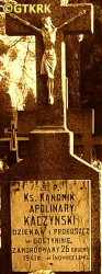 KACZYŃSKI Apolinary - Nagrobek, cmentarz pw. św. Jakuba, Gostynin, źródło: www.facebook.com, zasoby własne; KLIKNIJ by POWIĘKSZYĆ i WYŚWIETLIĆ INFO
