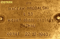 MIGDALSKI Wacław - Tablica nagrobna, cmentarz pw. św. Marcina, Gostynin, źródło: gostynin.artlookgallery.com, zasoby własne; KLIKNIJ by POWIĘKSZYĆ i WYŚWIETLIĆ INFO