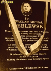 KNEBLEWSKI Vaclav - Commemorative plaque, St Martin and St Stanislaus the Bishop parish church, Goszczanów, source: www.opiekun.kalisz.pl, own collection; CLICK TO ZOOM AND DISPLAY INFO