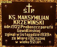 KRZEWIŃSKI Maximilian - Commemorative plaque, monument, Gowidlino, source: gowidlino.edu.pl, own collection; CLICK TO ZOOM AND DISPLAY INFO