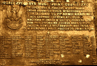 JASKÓLSKI Francis (Bro. Frederick Mary) - Commemorative plaque, monument at the battle site, Gręzówka, source: www.lukow-historia.pl, own collection; CLICK TO ZOOM AND DISPLAY INFO