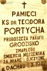 PORTYCH Theodore - Commemorative plaque, St Peter and Paul the Apostles church, Grodzisko, source: panaszonik.blogspot.com, own collection; CLICK TO ZOOM AND DISPLAY INFO