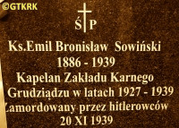SOWIŃSKI Emil Bronislav - Commemorative plaque, chapel, prison, Grudziądz, source: gdansk.ipn.gov.pl, own collection; CLICK TO ZOOM AND DISPLAY INFO