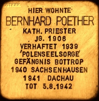 POETHER Bernard - Commemorative plague, Am Klosterwald 3, Hiltrup, source: www.spd-hiltrup.de, own collection; CLICK TO ZOOM AND DISPLAY INFO
