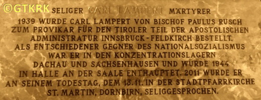 LAMPERT Charles - Commemorative plaque, St James cathedral, Innsbruck, source: www.flickr.com, own collection; CLICK TO ZOOM AND DISPLAY INFO