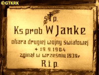 JANKE Vaclav - Commemorative plaque, parish church, Jaktorowo, source: www.polskaniezwykla.pl, own collection; CLICK TO ZOOM AND DISPLAY INFO