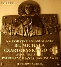 CZARTORYSKI John Baptist Francis (Fr Michael) - Commemorative plaque, discussion chamber of the City Council, Jarosław, source: www.panoramio.com, own collection; CLICK TO ZOOM AND DISPLAY INFO