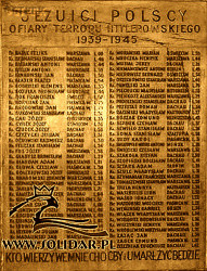 SZAKOŁA Steven - Commemorative plaque, Jesuits church, Cracow, Kopernika str., source: www.sowiniec.com.pl, own collection; CLICK TO ZOOM AND DISPLAY INFO