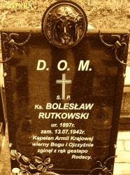 RUTKOWSKI Boleslav - Tombstone (cenotaph?), Juszkiewicze, Belarus; source: thanks to Ms Julita Naumann's kindness (private correspondence, 07.08.2019), own collection; CLICK TO ZOOM AND DISPLAY INFO