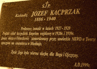 KACPRZAK Joseph - Commemorative plaque, collegiate, Tum, source: panaszonik.blogspot.com, own collection; CLICK TO ZOOM AND DISPLAY INFO