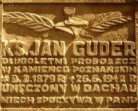 GUDER John - Commemorative plaque, parish church, Kamieniec, source: www.wtg-gniazdo.org, own collection; CLICK TO ZOOM AND DISPLAY INFO