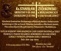 ZIÓŁKOWSKI Stanislav - Commemorative plaque, church, Karczówka, source: mtrojnar.rzeszow.opoka.org.pl, own collection; CLICK TO ZOOM AND DISPLAY INFO