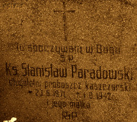 PARADOWSKI Stanislav - Tombstone, parish cemetery, Kaszczor, source: www.wtg-gniazdo.org, own collection; CLICK TO ZOOM AND DISPLAY INFO
