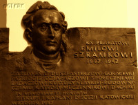 SZRAMEK Emil Michael - Commemorative plaque, Christ the King cathedral, Katowice, source: www.encyklo.pl, own collection; CLICK TO ZOOM AND DISPLAY INFO
