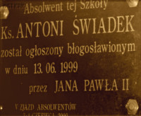 ŚWIADEK Anthony - Commemorative plaque, Maj. Henry Sucharski General Education Lyceum, Kępno, source: www.kepnosocjum.pl, own collection; CLICK TO ZOOM AND DISPLAY INFO