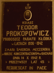 PROKOPOWICZ Theodore - Commemorative plaque, St Procop church, Kłóbka, source: www.panoramio.com, own collection; CLICK TO ZOOM AND DISPLAY INFO