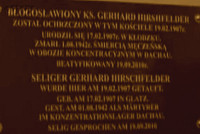 HIRSCHFELDER Gerard Francis John - Commemorative plaque, Assumption of the Virgin Mary church, Kłodzko, source: www.youtube.com, own collection; CLICK TO ZOOM AND DISPLAY INFO