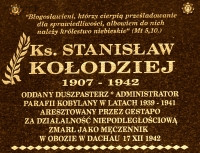 KOŁODZIEJ Stanislav - Commemorative plaque, Birth of the Blessed Virgin Mary parish church, Kobylany, source: commons.wikimedia.org, own collection; CLICK TO ZOOM AND DISPLAY INFO