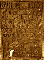 DOERING John - Commemorative plaque, II World War victims monument, St Barbara church, Kokoszkowy, source: plus.google.com, own collection; CLICK TO ZOOM AND DISPLAY INFO