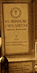 CHYLARECKI Stanislav - Tombstone, parish cemetery, Koronowo; source: thanks to Ms Eva Pankau (private correspondence, 20.01.2018), own collection; CLICK TO ZOOM AND DISPLAY INFO