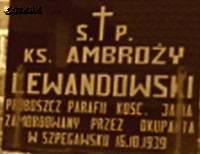 LEWANDOWSKI Ambrose - Commemorative plaque, Holy Trinity parish church, Kościelna Jania, source: pomorzanie.info, own collection; CLICK TO ZOOM AND DISPLAY INFO