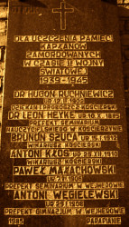 RUCHNIEWICZ Hugh Joseph - Commemorative plaque, Holy Trinity church, Kościerzyna, source: www.panoramio.com, own collection; CLICK TO ZOOM AND DISPLAY INFO