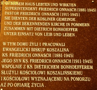ONNASCH Frederick Charles Günter - Commemorative plaque, Koszalin, source: commons.wikimedia.org, own collection; CLICK TO ZOOM AND DISPLAY INFO