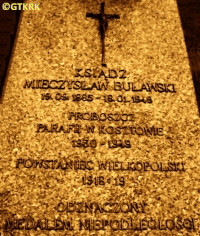 BUŁAWSKI Mieczyslav - Grave plague, parish cemetery, Kosztowo, source: www.naszwyrzysk.pl, own collection; CLICK TO ZOOM AND DISPLAY INFO