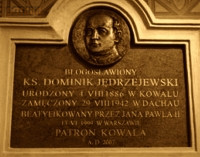 JĘDRZEJEWSKI Dominic - Commemorative plague, St Ursula parish church, Kowal, source: www.kowal.eu, own collection; CLICK TO ZOOM AND DISPLAY INFO