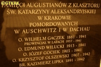 GOCIEK Joseph - Commemorative plague, Cracow, source: www.augustianie.pl, own collection; CLICK TO ZOOM AND DISPLAY INFO