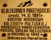 POKRZYWNICKI Alexander Felix - Commemorative plaque, parish church, Kramsk, source: www.wtg-gniazdo.org, own collection; CLICK TO ZOOM AND DISPLAY INFO