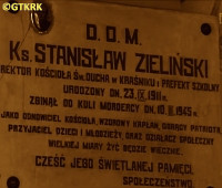 ZIELIŃSKI Stanislav - Commemorative plaque, Holy Ghost church, Kraśnik, source: lublin.tvp.pl, own collection; CLICK TO ZOOM AND DISPLAY INFO