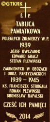 STRUGAŁA Francis - Commemorative plaque, parish cemetery, Kraszewice, source: szkicehistoryczne.blogspot.com, own collection; CLICK TO ZOOM AND DISPLAY INFO