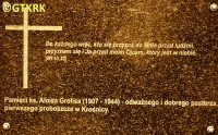 GROHS Louis - Commemorative plaque, monument, Heart of Jesus parish church, Krośnica, source: www.nspj-krosnica.pl, own collection; CLICK TO ZOOM AND DISPLAY INFO