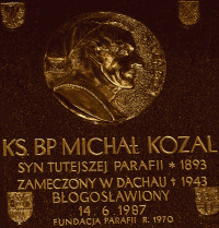KOZAL Michael - Commemorative plaque, church-fara, Krotoszyn, source: www.eszkola-wielkopolska.pl, own collection; CLICK TO ZOOM AND DISPLAY INFO