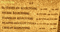 KLUPCZYŃSKI Stanisław - Tablica nagrobna, cmentarz parafialny, Kunowo, źródło: billiongraves.com, zasoby własne; KLIKNIJ by POWIĘKSZYĆ i WYŚWIETLIĆ INFO