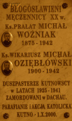 OZIĘBŁOWSKI Michael - Commemorative plaque, Blessed Kutno Martyrs' church, Kutno, source: www.meczennicykutnowscy.pl, own collection; CLICK TO ZOOM AND DISPLAY INFO