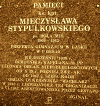 STYPUŁKOWSKI Mieczyslav - Commemorative plaque, cemetery chapel, Łask, source: panaszonik.blogspot.com, own collection; CLICK TO ZOOM AND DISPLAY INFO