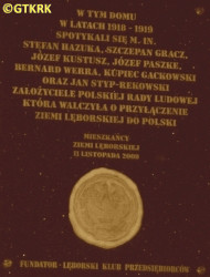 GRACZ Stephen - Commemorative plague, 48 Targowa Str., Lębork, source: kontakt24.tvn24.pl, own collection; CLICK TO ZOOM AND DISPLAY INFO