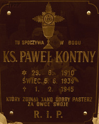 KONTNY Paul - Tombstone, parish cemetery, Lędziny, source: jankowice.rybnik.pl, own collection; CLICK TO ZOOM AND DISPLAY INFO