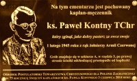 KONTNY Paul - Commemorative plaque, parish cemetery, Lędziny, source: www.patrimonium.chrystusowcy.pl, own collection; CLICK TO ZOOM AND DISPLAY INFO