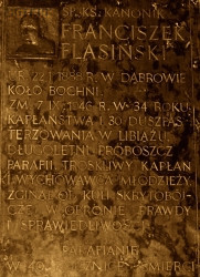 FLASIŃSKI Francis - Commemorative plague, parish church, Libiąż, source: www.facebook.com, own collection; CLICK TO ZOOM AND DISPLAY INFO