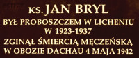 BRYL John - Commemorative plaque, Licheń, source: www.wtg-gniazdo.org, own collection; CLICK TO ZOOM AND DISPLAY INFO
