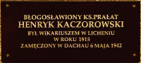 KACZOROWSKI Henry - Commemorative plaque, Licheń, source: www.wtg-gniazdo.org, own collection; CLICK TO ZOOM AND DISPLAY INFO
